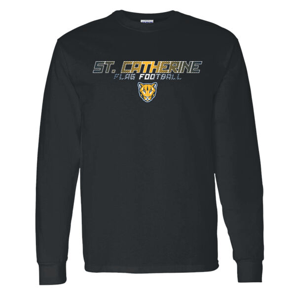 St. Catherine Girls Black Flag Football Heavy Cotton 100% Cotton Long Sleeve T Shirt Thumbnail