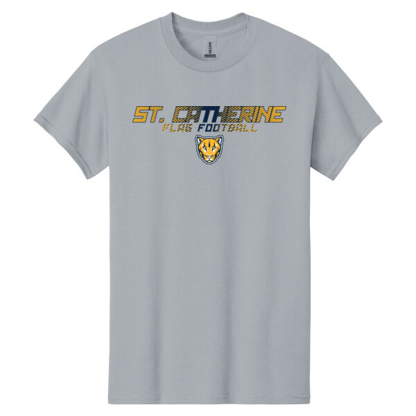 St. Catherine Girls Grey Flag Football Heavy Cotton 100% Cotton T Shirt Thumbnail