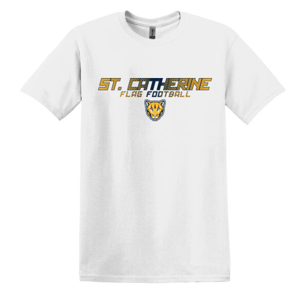 St. Catherine Girls White Flag Football Heavy Cotton 100% Cotton T Shirt Thumbnail
