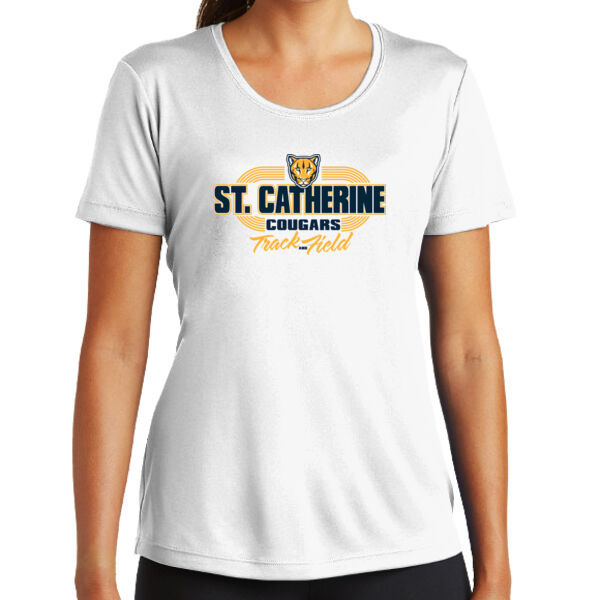 St. Catherine Track and Field Ladies White PosiCharge Competitor Tee Thumbnail