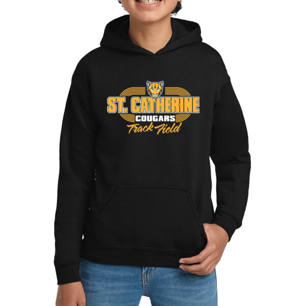 St. Catherine Track and Field Youth Black Heavy Blend Hooded Sweatshirt Thumbnail