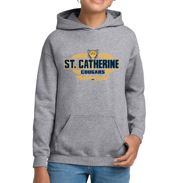St. Catherine Track and Field Youth Grey Heavy Blend Hooded Sweatshirt Thumbnail