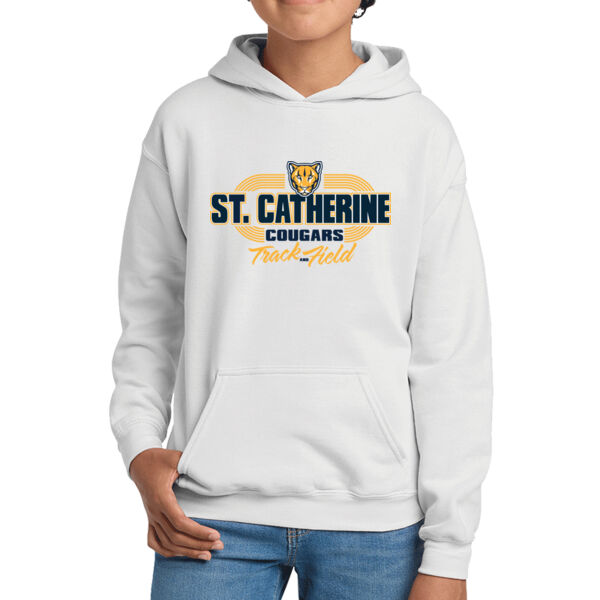 St. Catherine Track and Field Youth White Heavy Blend Hooded Sweatshirt  Thumbnail
