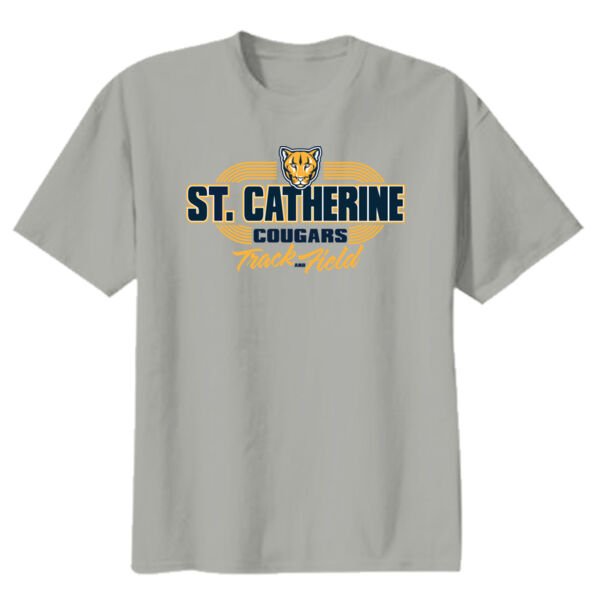 St. Catherine Track and Field Youth Grey Heavy Cotton 100% Cotton T Shirt Thumbnail