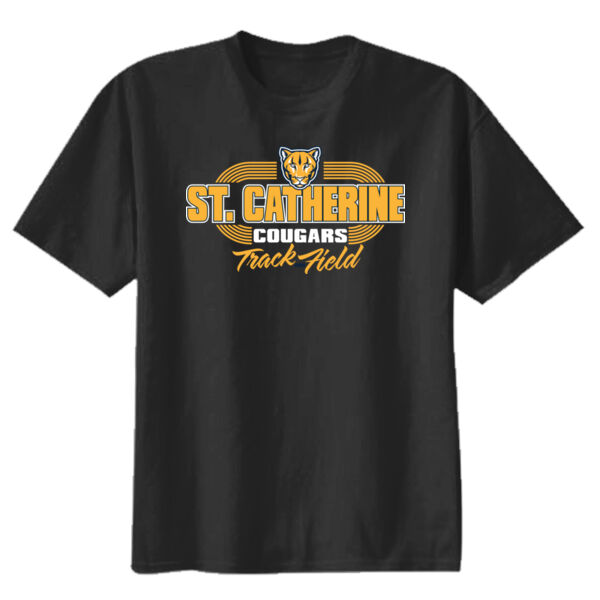 St. Catherine Track and Field Youth Black Heavy Cotton 100% Cotton T Shirt Thumbnail
