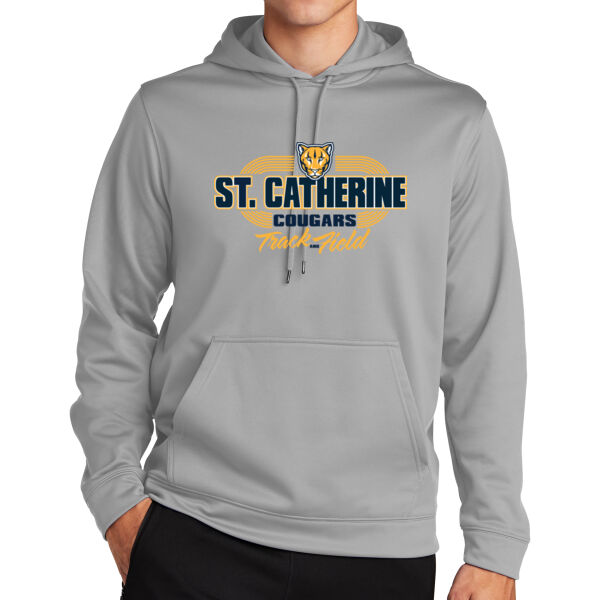 St. Catherine Track and Field White Sport Wick Fleece Hooded Pullover Thumbnail