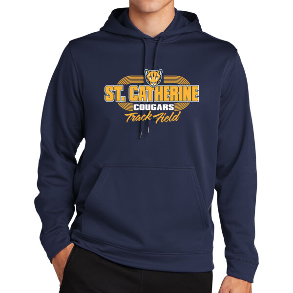 St. Catherine Track and Field Navy Sport Wick Fleece Hooded Pullover Thumbnail