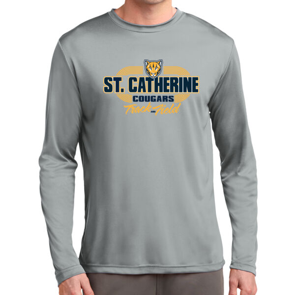 St. Catherine Track and Field Silver Long Sleeve PosiCharge Competitor Tee Thumbnail