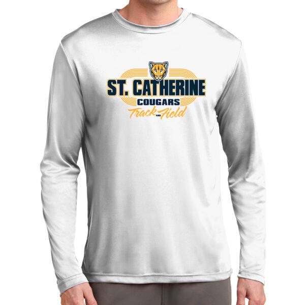 St. Catherine Track and Field White Long Sleeve PosiCharge Competitor Tee Thumbnail