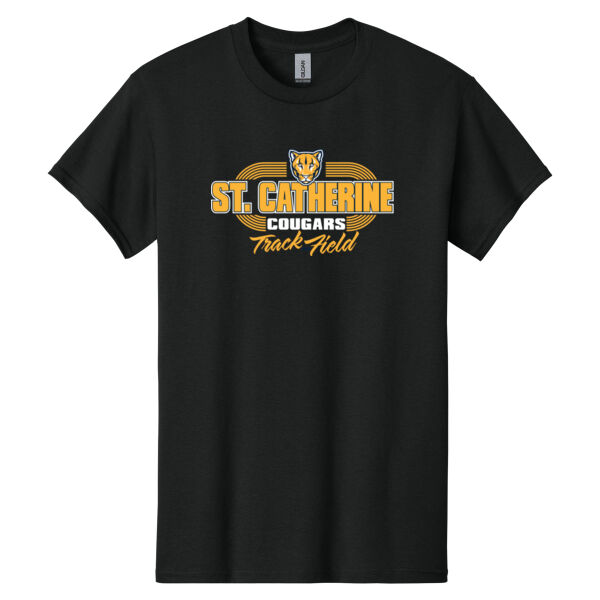 St. Catherine Track and Field Black Heavy Cotton 100% Cotton T Shirt Thumbnail