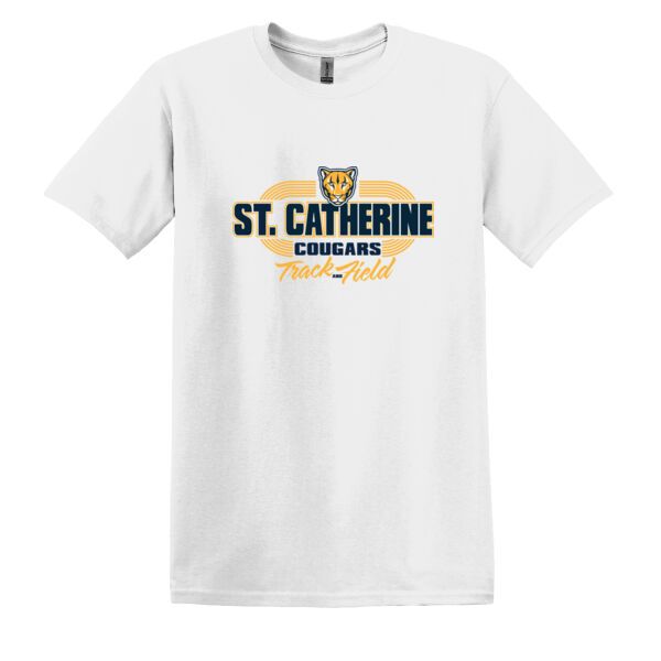 St. Catherine Track and Field White Heavy Cotton 100% Cotton T Shirt Thumbnail