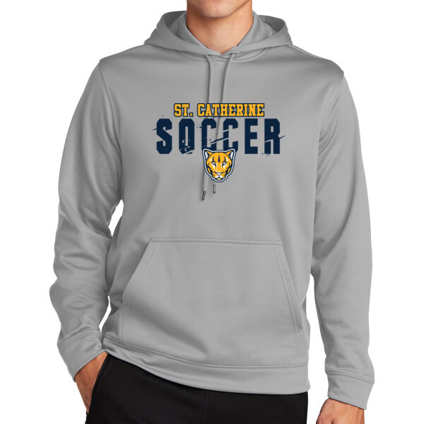 St Catherine’s CYO White Soccer Silver Sport Wick Fleece Hooded Pullover Thumbnail