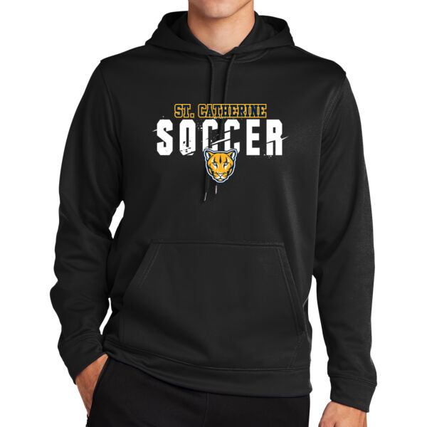 St Catherine’s CYO White Soccer Black Sport Wick Fleece Hooded Pullover Thumbnail