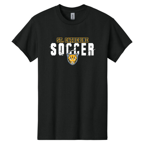 St Catherine’s CYO Soccer Black Heavy Cotton 100% Cotton T Shirt Thumbnail