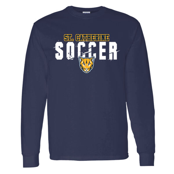 St Catherine’s CYO Soccer Navy Heavy Cotton 100% Cotton Long Sleeve T Shirt Thumbnail